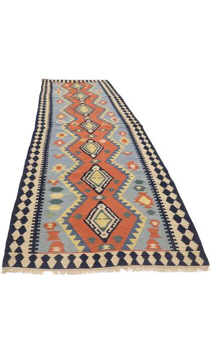 4 x 11 Vintage Persian Shiraz Kilim Runner 77933