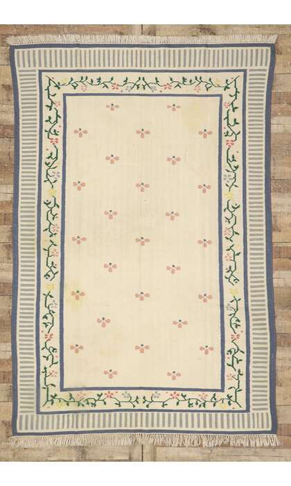 6 x 9 Vintage Indian Dhurrie Rug 779346 x 9 Vintage Indian Dhurrie Rug 77934