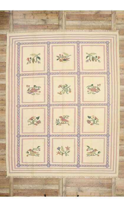 9 x 12 Vintage Romanian Kilim Rug 77938