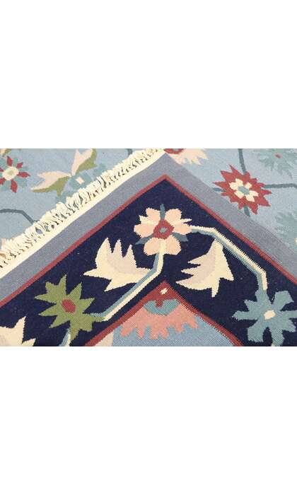 4 x 6 Vintage Romanian Floral Kilim Rug with Folk Art Cottage Style 77954