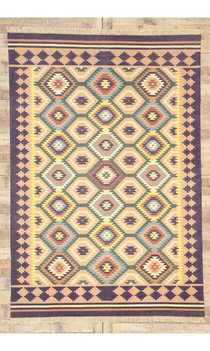 6 x 9 Vintage Afghan Maimana Kilim Rug 77957