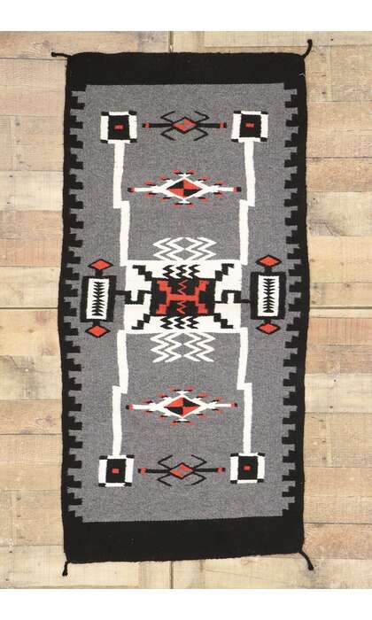 2 x 5 Vintage Storm Navajo Rug 77959