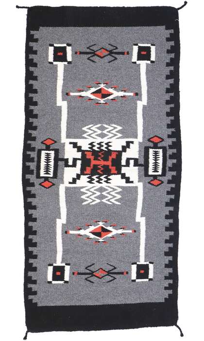 2 x 5 Vintage Storm Navajo Rug 77959