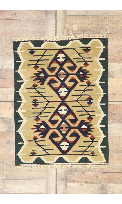 3 x 4 Vintage Persian Shiraz Kilim Rug 77978