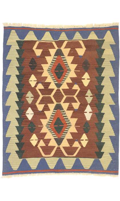 3 x 4 Vintage Persian Shiraz Kilim Rug 77979