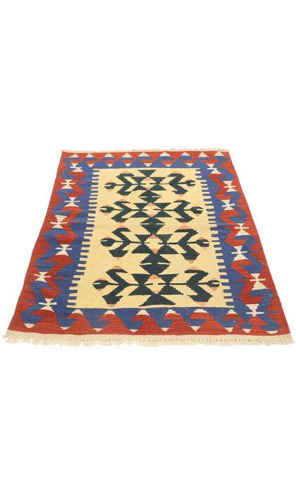 3 x 4 Vintage Persian Shiraz Kilim Rug 77980