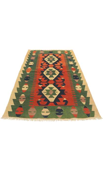 4 x 6 Vintage Persian Shiraz Kilim Rug 77981