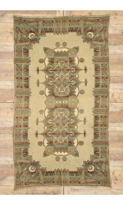 5 x 8 Vintage Granada Spanish Embroidered Textile 77984