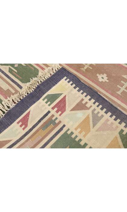 ​5 x 9 Vintage Indian Stone Wash Dhurrie Rug with Tribal Style 77985
