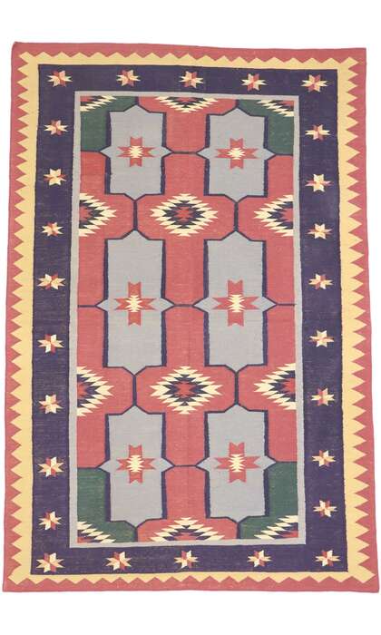 4 x 6 Vintage Maramures Romanian Kilim Rug 77986
