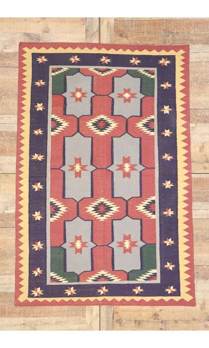 4 x 6 Vintage Maramures Romanian Kilim Rug 77986