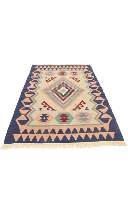 4 x 6 Vintage Persian Shiraz Kilim Rug 77987