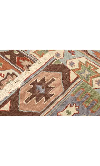 4 x 6 Vintage Persian Shiraz Kilim Rug with Bohemian Tribal Style  77988