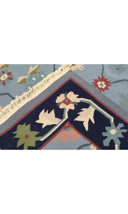 4 x 6 Vintage Romanian Floral Kilim Rug with Folk Art Cottage Style 77991