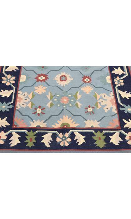 4 x 6 Vintage Romanian Floral Kilim Rug with Folk Art Cottage Style 77991