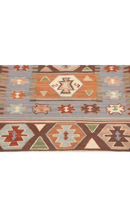 2 x 10 Vintage Persian Shiraz Kilim Runner with Bohemian Tribal Style 77993