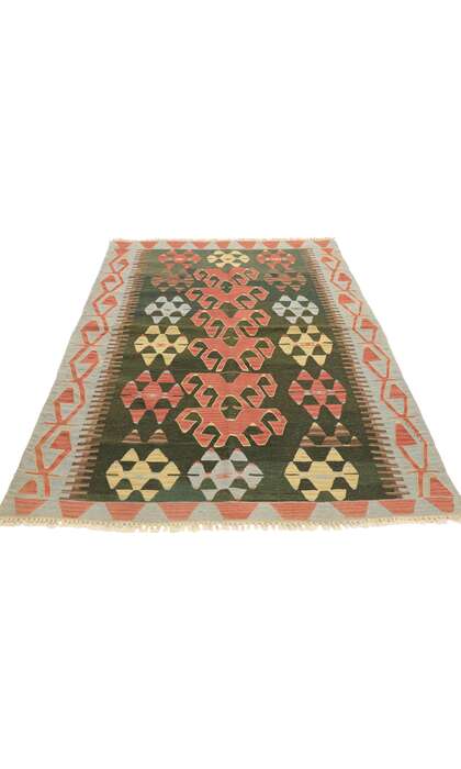 4 x 6 Vintage Persian Shiraz Kilim Rug 77995