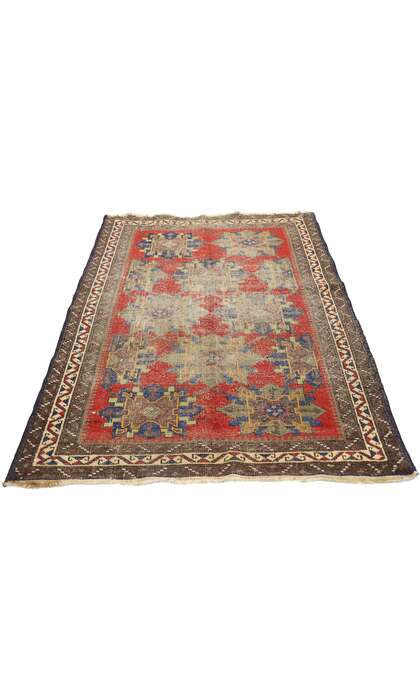 4 x 5 Antique-Worn Persian Karabagh Rug 78003