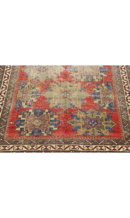 4 x 5 Antique-Worn Persian Karabagh Rug 78003