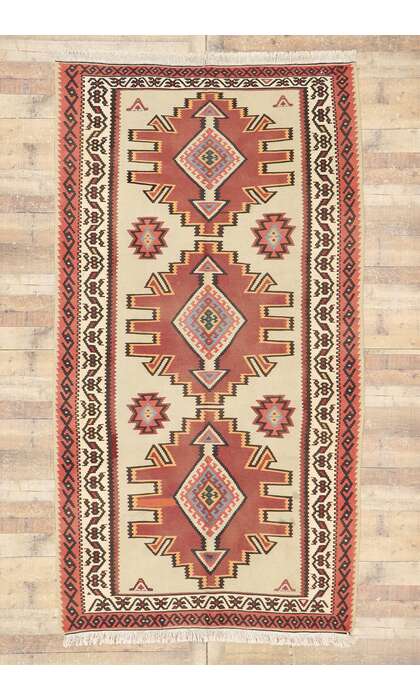 5 x 10 Vintage Turkish Kilim Rug 780055 x 10 Vintage Turkish Kilim Rug 78005