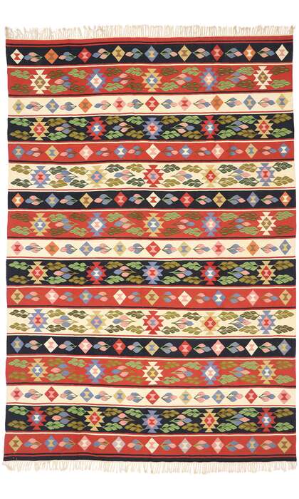 8 x 12 Vintage Romanian Oltenian Kilim Rug 78013