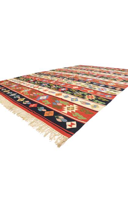 8 x 12 Vintage Romanian Oltenian Kilim Rug 78013