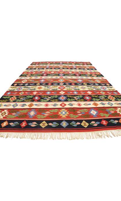 8 x 12 Vintage Romanian Oltenian Kilim Rug 78013