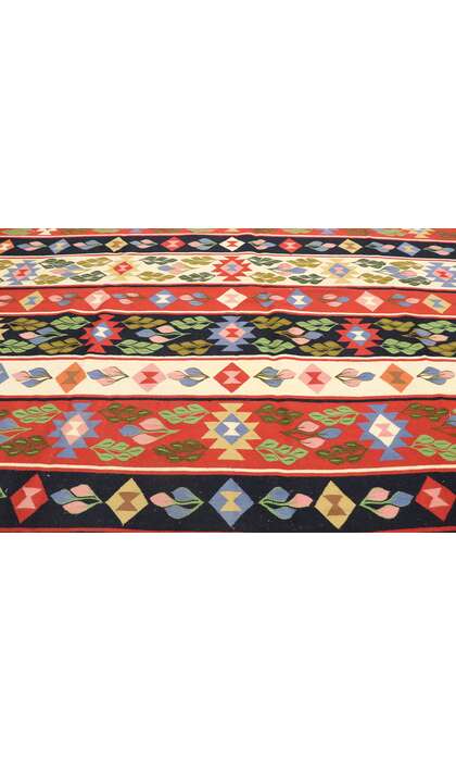 8 x 12 Vintage Romanian Oltenian Kilim Rug 78013