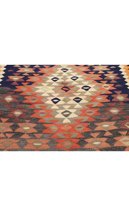 4 x 10 Vintage Persian Bijar Kilim Rug 78015