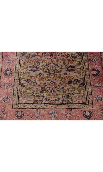 3 x 4 Vintage Pink Persian Silk Rug 78120