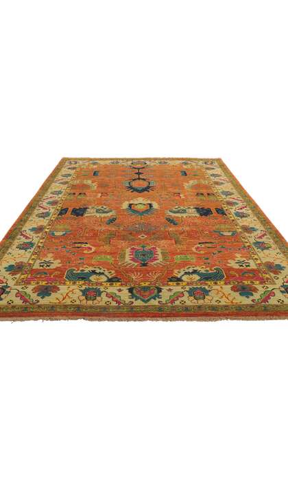 6 x 9 Contemporary Orange Oushak Rug 80356