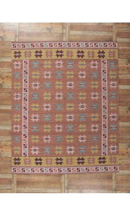 9 x 11 Scandinavian Modern Swedish Inspired Kilim Rug 30679