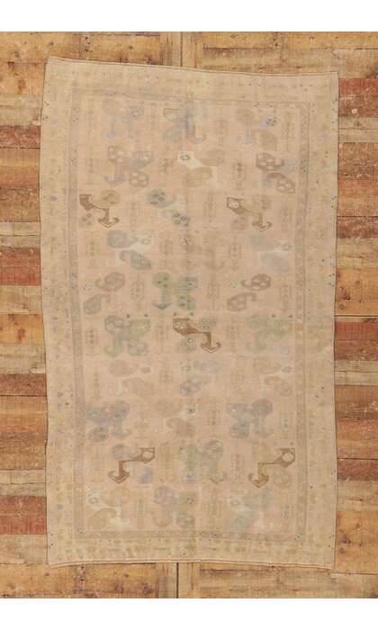 4 x 7 Vintage Turkish Oushak Rug 53689