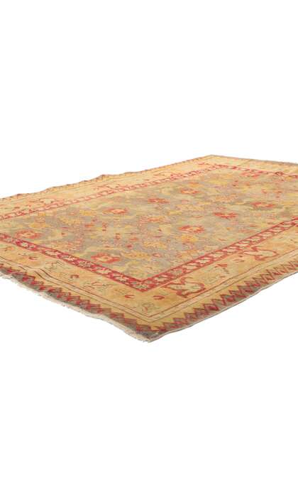 5 x 6 Vintage Turkish Oushak Rug 53722