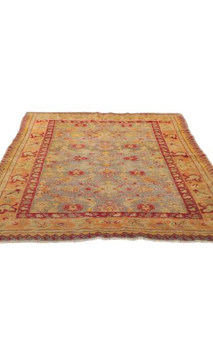 5 x 6 Vintage Turkish Oushak Rug 53722