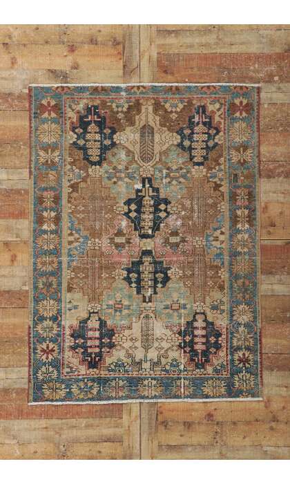 4 x 6 Antique Persian Bakhtiari Rug 60980