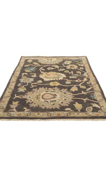 4 x 6 Earth-Tone Oushak Rug 80688