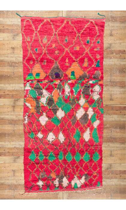 5 x 11 Vintage Red Boujad Moroccan Rug 21294