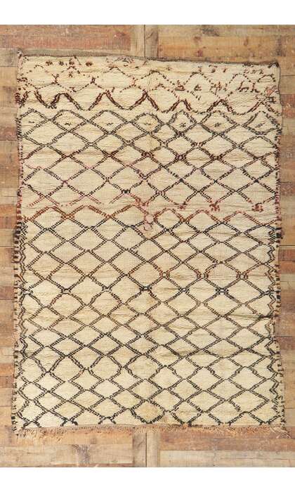 6 x 8 Vintage Moroccan Beni Ourain Rug 21352
