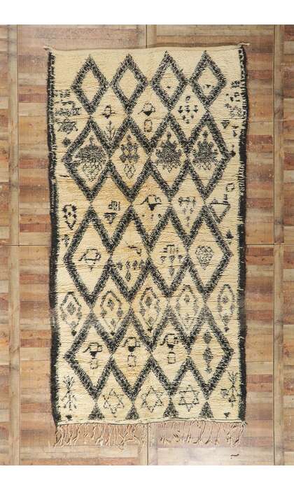 6 x 11 Vintage Moroccan Beni Ourain Rug 21357