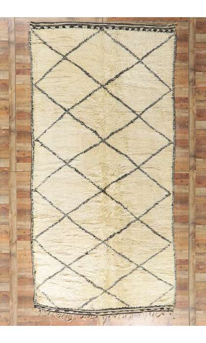 7 x 13 Vintage Moroccan Beni Ourain Rug 21358