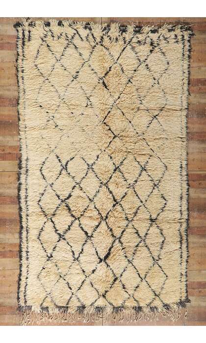 6 x 10 Vintage Moroccan Beni Ourain Rug 21365