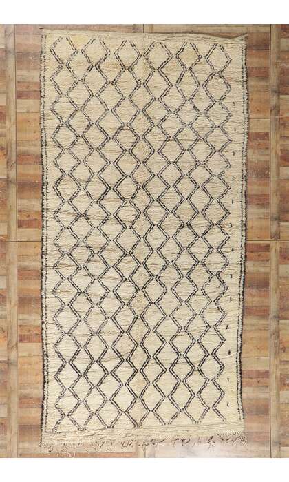 6 x 13 Vintage Moroccan Beni Ourain Rug 21390
