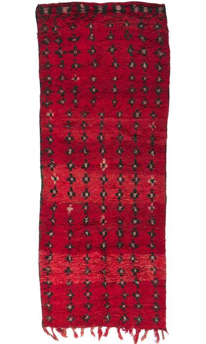 4 x 9 Vintage Red Beni Mrirt Moroccan Rug 21508