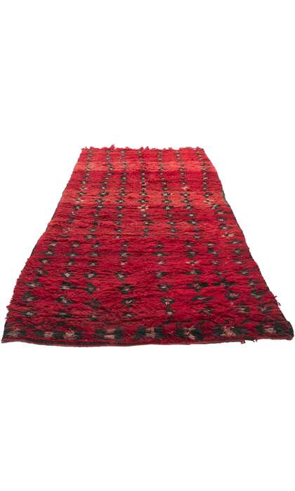 4 x 9 Vintage Red Beni Mrirt Moroccan Rug 21508