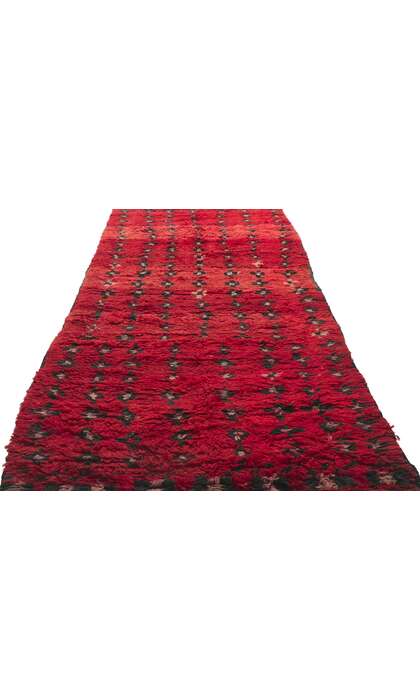 4 x 9 Vintage Red Beni Mrirt Moroccan Rug 21508