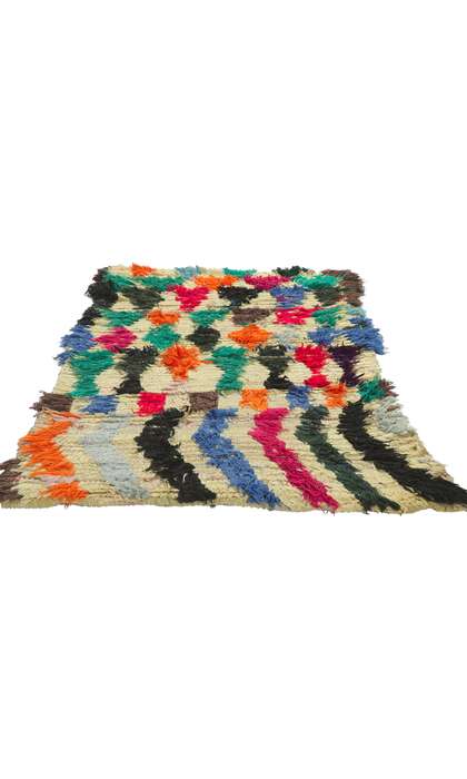 3 x 5 Vintage Berber Moroccan Boucherouite Rag Rug 21601