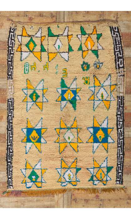 4 x 6 Vintage Berber Moroccan Azilal Rug 21603