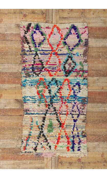 3 x 6 Vintage Berber Moroccan Boucherouite Rag Rug 21607