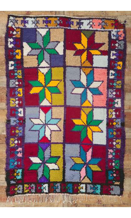 4 x 6 Vintage Berber Moroccan Azilal Rug 21640